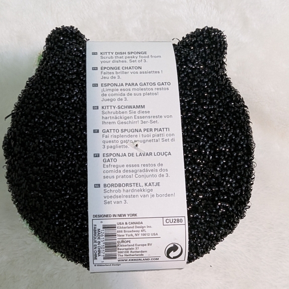 Cat Sponges Set - 3 Pack NWT Kikkerland kitchen tool, decor, gift - Picture 8 of 11